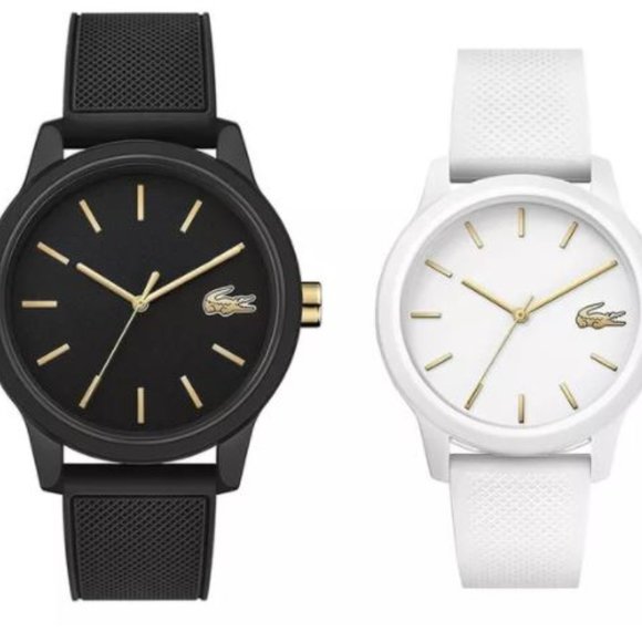 Lacoste 12.12 2070003 Black White New Watch Set - Picture 1 of 16